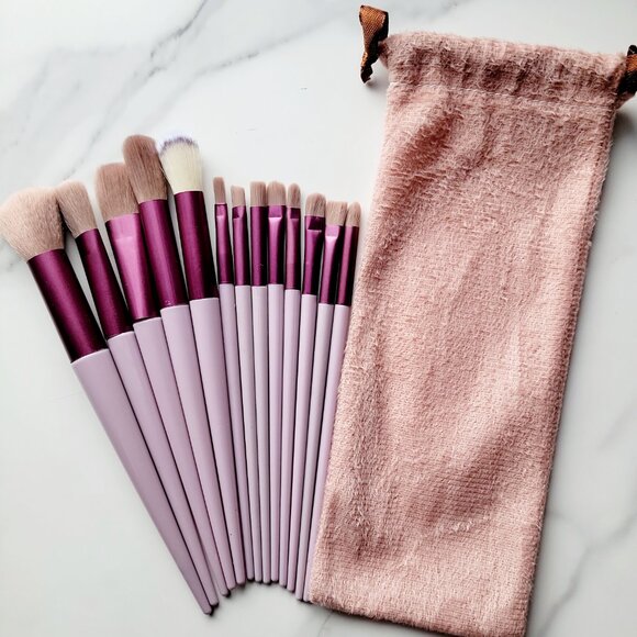 13pcs Travel Makeup Brush Set - Minimalist Design with Portable Storage Bag - Picture 3 of 9